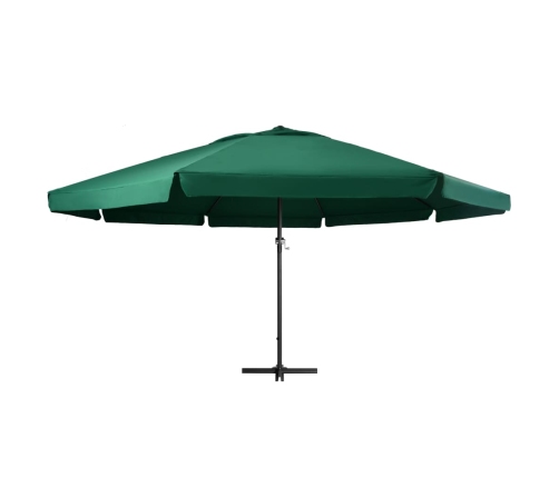 Sombrilla de jardín con palo de aluminio verde 600 cm