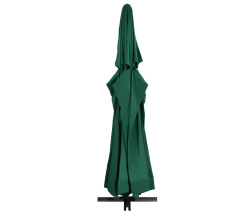 Sombrilla de jardín con palo de aluminio verde 600 cm