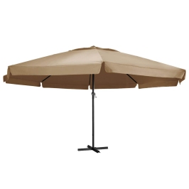 Sombrilla de jardín con palo de aluminio taupe 600 cm