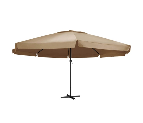 Sombrilla de jardín con palo de aluminio taupe 600 cm