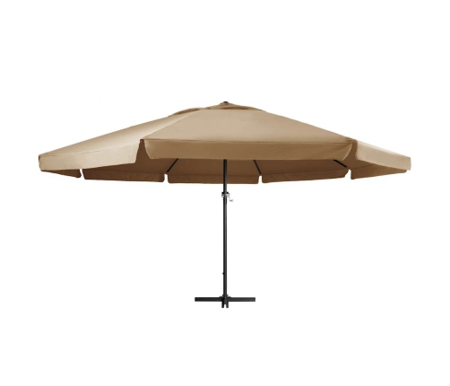 Sombrilla de jardín con palo de aluminio taupe 600 cm