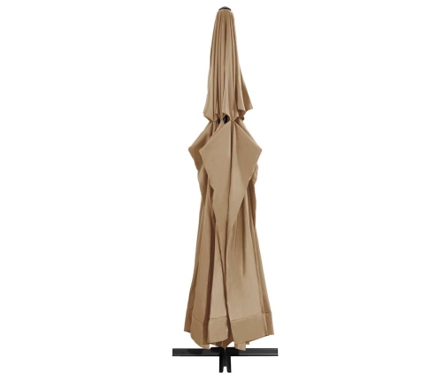 Sombrilla de jardín con palo de aluminio taupe 600 cm