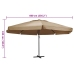 Sombrilla de jardín con palo de aluminio taupe 600 cm