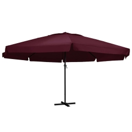 Sombrilla de jardín con palo de aluminio rojo burdeos 600 cm