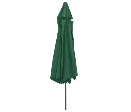 Sombrilla de jardín con palo de metal verde 390 cm