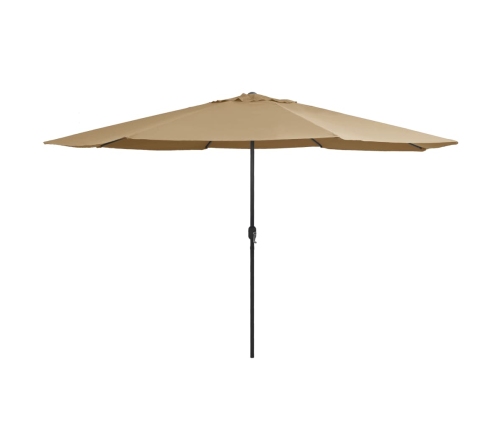 Sombrilla de jardín con palo de metal taupe 390 cm