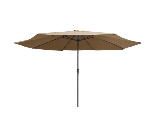 Sombrilla de jardín con palo de metal taupe 390 cm