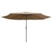 Sombrilla de jardín con palo de metal taupe 390 cm