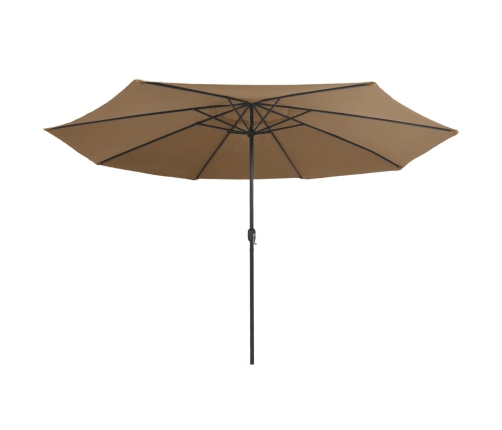 Sombrilla de jardín con palo de metal taupe 390 cm