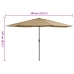 Sombrilla de jardín con palo de metal taupe 390 cm