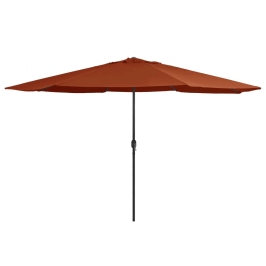 Sombrilla de jardín con palo de metal terracota 390 cm
