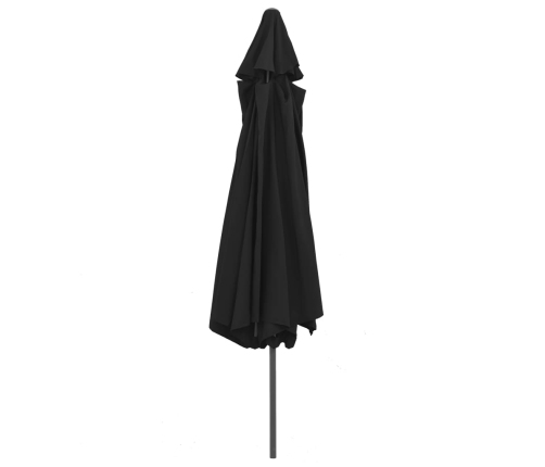 Sombrilla de jardín con palo de metal negra 390 cm