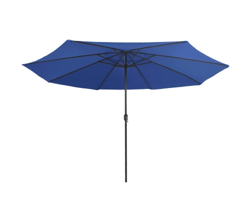 Sombrilla de jardín con palo de metal azul azure 390 cm