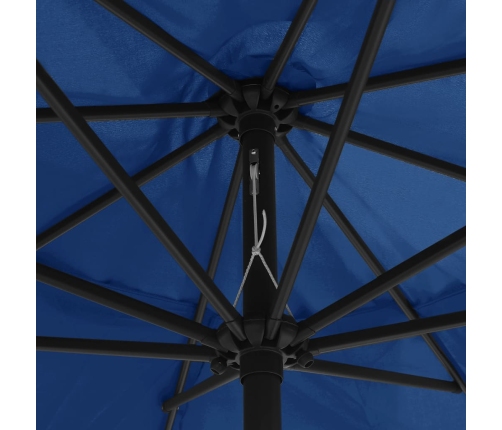 Sombrilla de jardín con palo de metal azul azure 390 cm