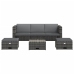 Set de muebles de jardín 4 pzas y cojines ratán sintético gris