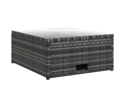 Set de muebles de jardín 4 pzas y cojines ratán sintético gris