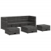Set de muebles de jardín 4 pzas y cojines ratán sintético gris