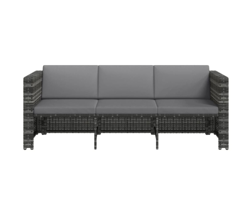 Set de muebles de jardín 4 pzas y cojines ratán sintético gris