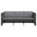 Set de muebles de jardín 4 pzas y cojines ratán sintético gris