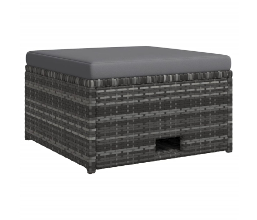 Set de muebles de jardín 4 pzas y cojines ratán sintético gris