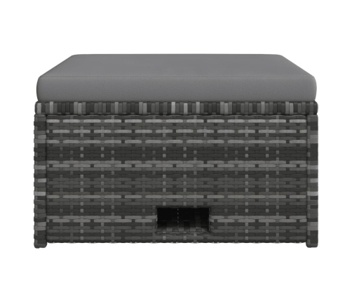 Set de muebles de jardín 4 pzas y cojines ratán sintético gris
