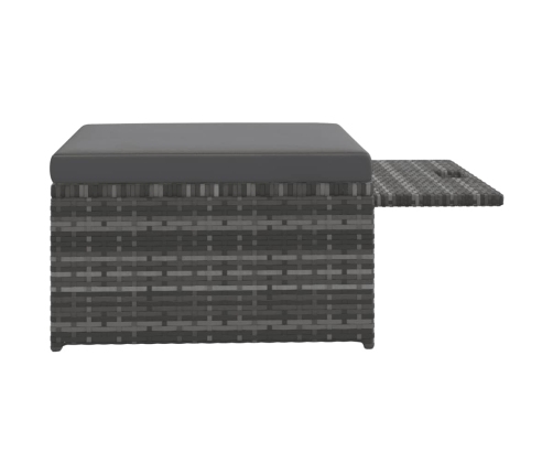 Set de muebles de jardín 4 pzas y cojines ratán sintético gris
