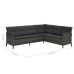 Set de sofás de jardín 4 piezas y cojines ratán sintético gris