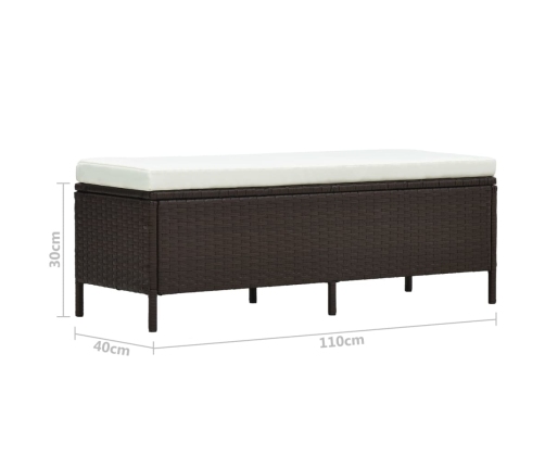 Set muebles de jardín 3 pzas y cojines ratán sintético marrón