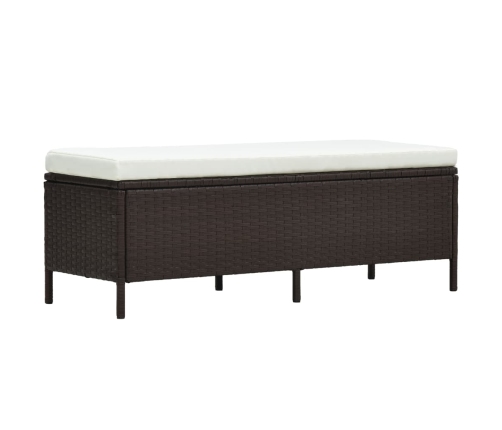 Set muebles de jardín 3 pzas y cojines ratán sintético marrón