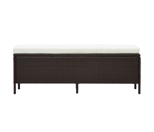 Set muebles de jardín 3 pzas y cojines ratán sintético marrón