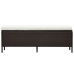 Set muebles de jardín 3 pzas y cojines ratán sintético marrón