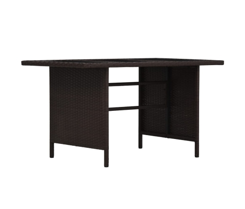 Set muebles de jardín 3 pzas y cojines ratán sintético marrón