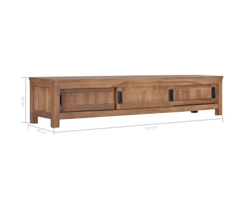 vidaXL Mueble para TV de madera maciza de teca 150x30x30 cm