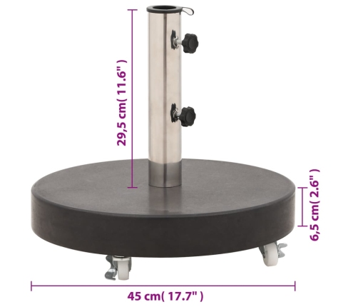 Base de sombrilla redonda de granito negro 30 kg