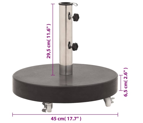 Base de sombrilla redonda de granito negro 30 kg