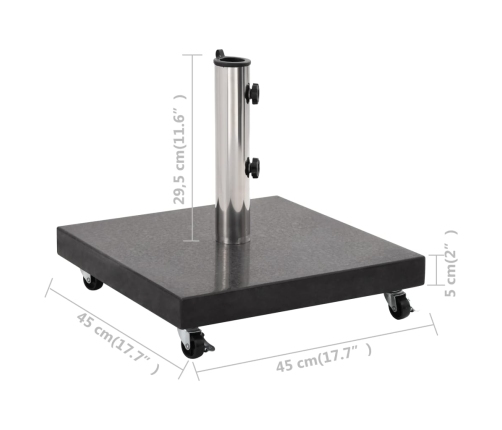 Base de sombrilla de granito cuadrada negro 30 kg
