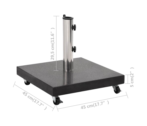 Base de sombrilla de granito cuadrada negro 30 kg
