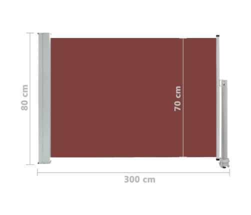 Toldo lateral retráctil de jardín marrón 80x300 cm