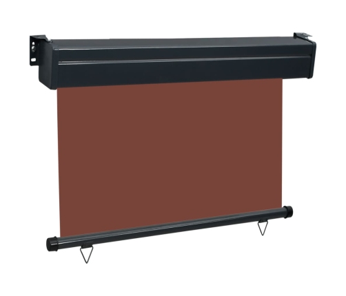 Toldo lateral de balcón marrón 85x250 cm