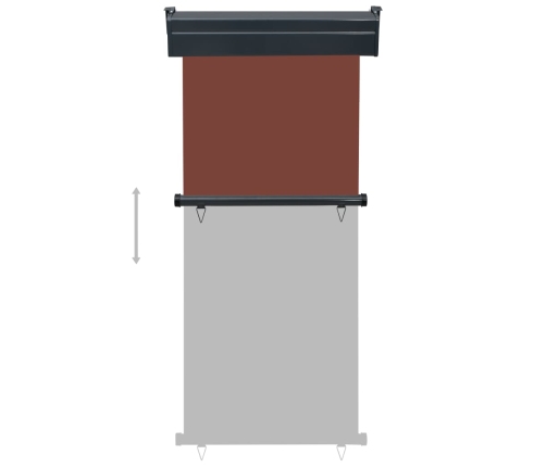 Toldo lateral de balcón marrón 85x250 cm