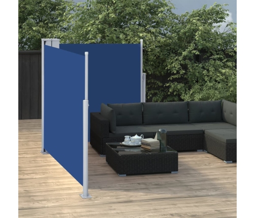 Toldo lateral retráctil azul 120x600 cm