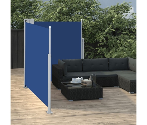 Toldo lateral retráctil azul 140x600 cm