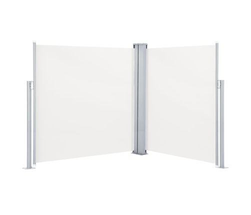 Toldo lateral doble retráctil de jardín color crema 170x600 cm