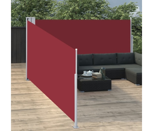 Toldo lateral retráctil rojo 140x1000 cm