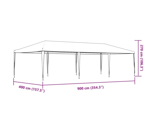 Carpa para fiestas azul 4x9 m