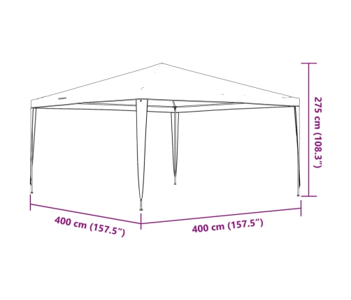 Carpa profesional para fiestas gris antracita 90 g/m² 4x4 m