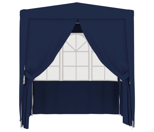 Carpa profesional para fiestas con paredes azul 90 g/m² 2x2 m