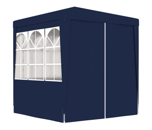 Carpa profesional para fiestas con paredes azul 90 g/m² 2x2 m