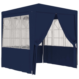 Carpa profesional de fiestas con paredes azul 90 g/m² 2,5x2,5 m