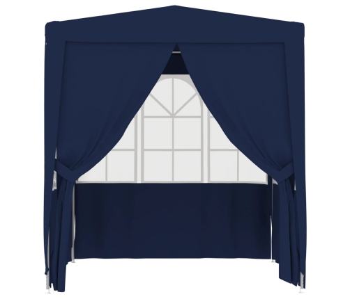 Carpa profesional de fiestas con paredes azul 90 g/m² 2,5x2,5 m